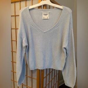 Abercrombie & Fitch Pale Blue V-Neck Knit Sweater